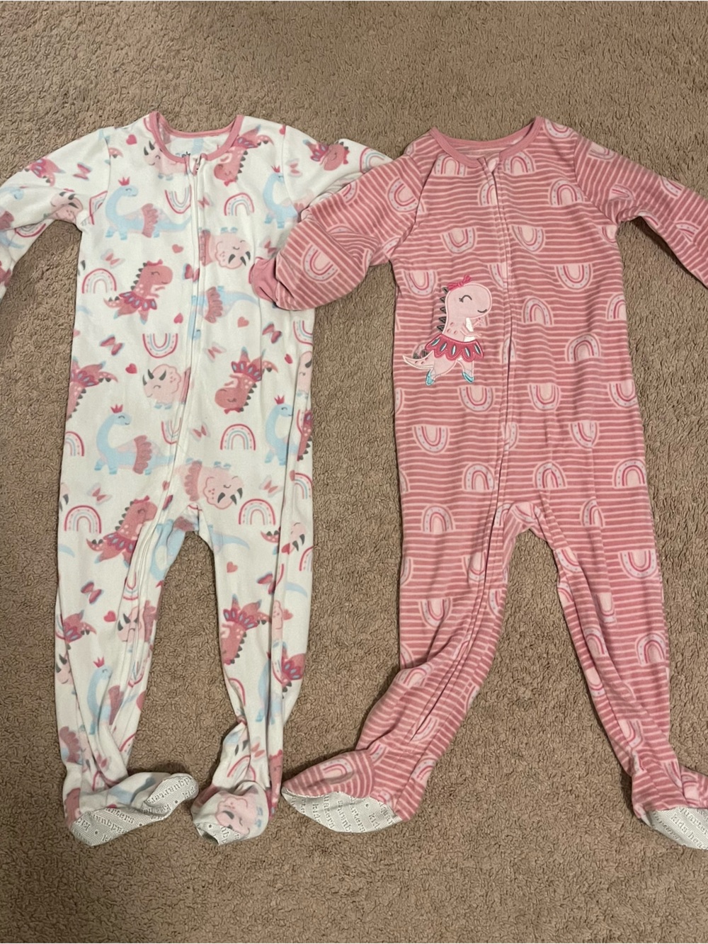 New One-Piece Sleeper 2pk- Pink/White